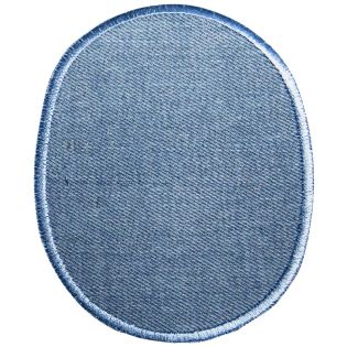 2x Aufbügelflecken - Jeans - umkettelt - hellblau