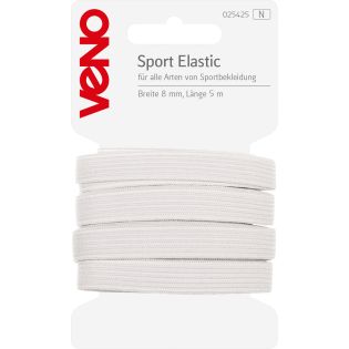 Veno - Sport-Elastikband - 8 mm - weiß - 5 m