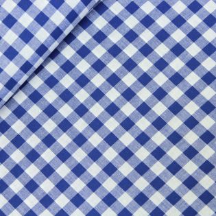 Baumwolle - Karo 0,9 cm - royalblau