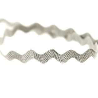 Zackenlitze - 7 mm - uni - grau