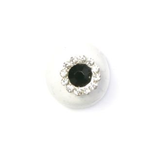 Öse - Steinchen - 8 mm - schwarz