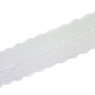 Perlonspitze - elastisch - 100 mm - weiss