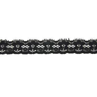 Perlonspitze - elastisch - 22 mm - schwarz