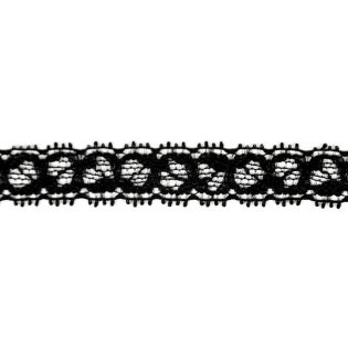 Perlonspitze - elastisch - 14 mm - schwarz