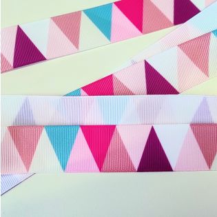 Webband - Dreiecke - 25mm - pink