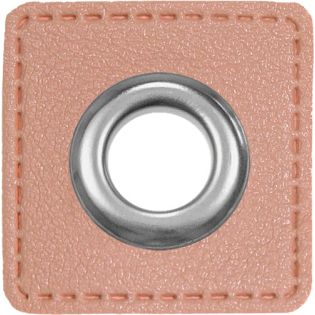 Ösenpatches für Kordeln - Lederimitat - blassrosa