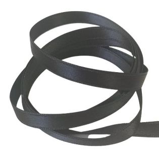 Satinband - Doubleface - 6 mm - schwarz