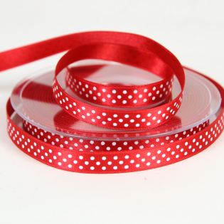 Satinband - Mini Dots - 10 mm - rot