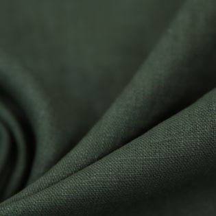 Reines Leinen - vorgewaschen - uni - tannengrün