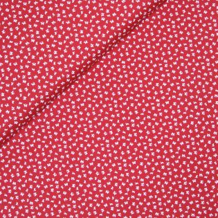 Baumwolle - kleine Schmetterlinge - rot