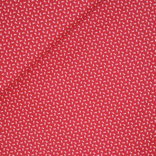 Baumwolle - kleine Blumen - rot