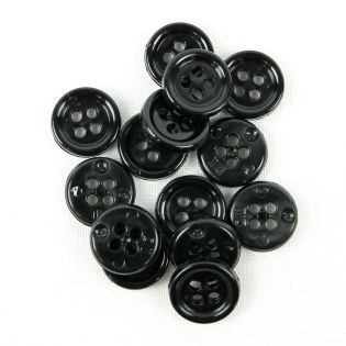 4 - Loch - Knopf - 11 mm - schwarz