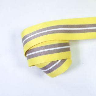 Dekoband - Streifen - 40 mm - gelb-taupe