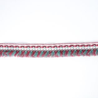 Jacquard - Fransenborte - 25 mm - rot