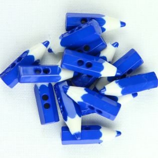 2-Loch-Knopf - Buntstift - 18 mm - blau