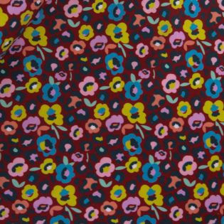 Babycord - bunte Blumen - retro