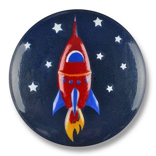 Öse - 15 mm - Kinderknopf - Rakete - blau