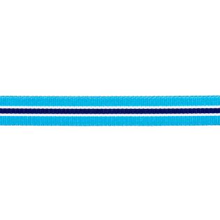 Ripsband - 16 mm - Streifen - türkis-navy