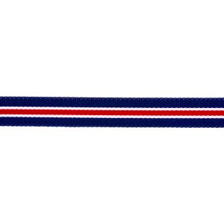 Ripsband - 16 mm - Streifen - navy-rot