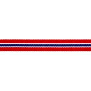 Ripsband - 16 mm - Streifen - rot-navy