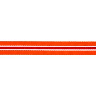 Ripsband - 16 mm - Streifen - orange-rot