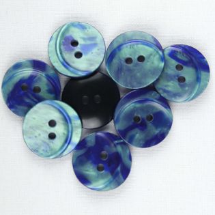 2-Loch-Knopf - 23 mm - aqua