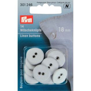 Prym - 14 Wäscheknöpfe - Leinen - 18mm/28" - weiß