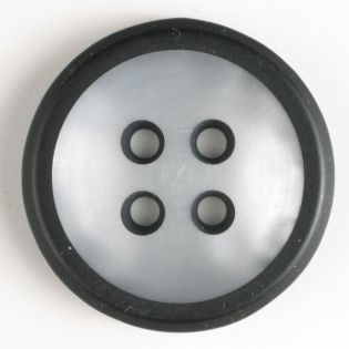 4-Loch-Knopf - 18 mm - transparent mit farbigen Rändern - schwarz