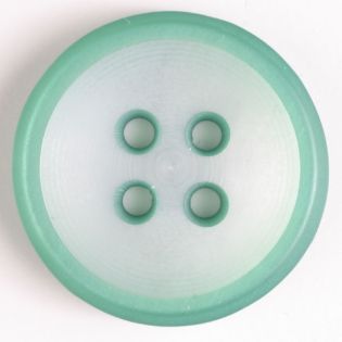 4-Loch-Knopf - 18 mm - transparent mit farbigen Rändern - mint