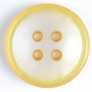 4-Loch-Knopf - 18 mm - transparent mit farbigen Rändern - gelb