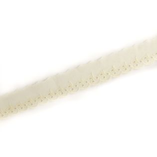 Baumwoll-Spitzenborte - Blümchen - 30 mm - creme
