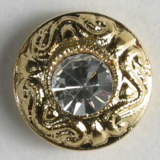 Öse - 11 mm - Strassknopf - gold