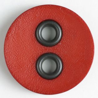2-Loch-Knopf - 23 mm - Lederoptik - rot