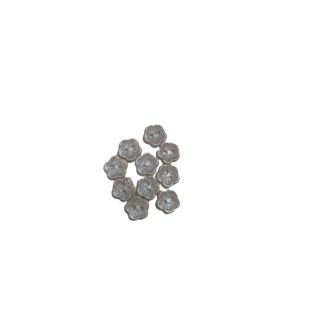 2-Loch-Knopf - 11 mm - Blümchen - perlmutt-weiß