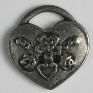 2-Loch-Knopf - Metallanhänger mit Blumen