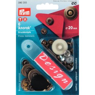 Druckknöpfe - Anorak - 20mm - 6 Stück mit Werkzeug - messing