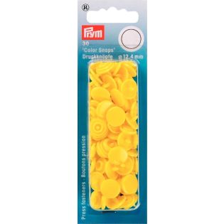 Prym Color Snaps Druckknöpfe 30 Stück rund 12,4mm - hellgelb