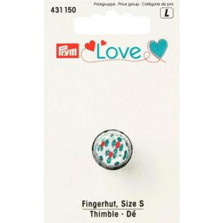 Prym Love - Fingerhut - Größe S - weiß-petrol-rot