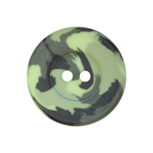 2-Loch-Knopf - Camouflage - 15 mm - grün