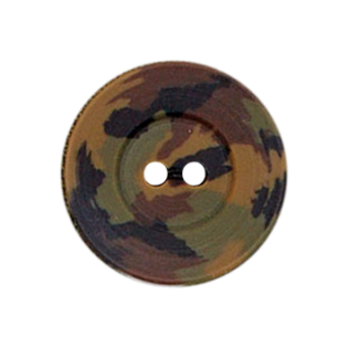 2-Loch-Knopf - Camouflage - 23 mm - braun