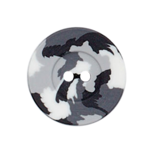 2-Loch-Knopf - Camouflage - 23 mm - grau