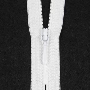 Reißverschluss Opti - S40 - 30cm - Tropfenschieber - nicht teilbar - weiß
