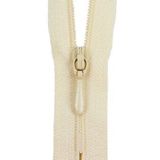 Reißverschluss Opti - S40 - 50cm - Tropfenschieber - nicht teilbar - creme