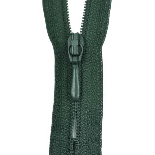 Reißverschluss Opti - S40 - 60cm - Tropfenschieber - nicht teilbar - tannengrün