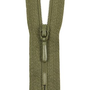 Reißverschluss Opti - S40 - 50cm - Tropfenschieber - nicht teilbar - moosgrün
