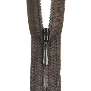 Reißverschluss Opti - S40 - 25cm - Tropfenschieber - nicht teilbar - zartbitterschoko