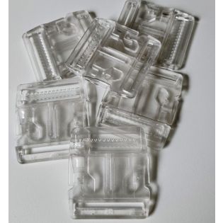 Steckschnalle - flach - 40 mm - transparent