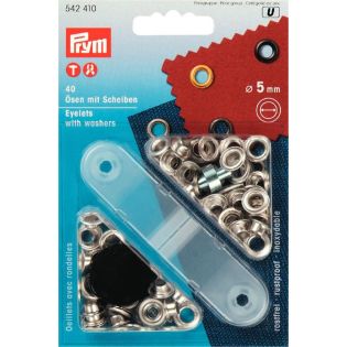 Prym - Ösen mit Scheiben - innen: 5 mm - silberfarben