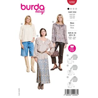 Schnittmuster - burda easy - Schlupfblusen mit Bindebändern - 5592