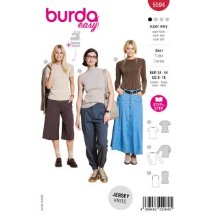 Schnittmuster - burda easy - Basic-Shirts mit 3 Ärmellängen - 5594